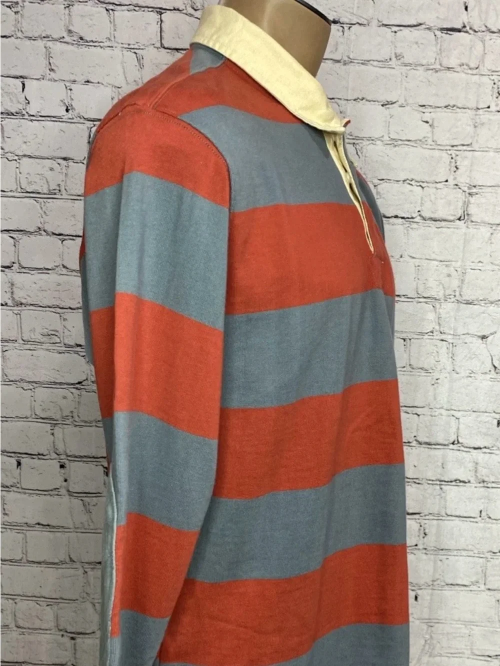 Xtratuf Rugby Polo Heavy Cotton Long Sleeve Striped Shirt Heavyweight Large L - Picture 9 of 16